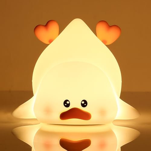 LOVERUIS Nachtlicht für Kinder Niedliche Ente Lampe Buntes Kinderzimmer Nachtlicht Mädchen Timing Baby Licht Niedliches Baby Licht DADA Ente