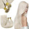 RUNATURE Nano Hair Extensions Real Human Hair Blonde Nano Beads Hair Extensions White Blonde Invisible Nano Ring Straight Remy Hair 50g 50s 18 Inch #800