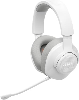 JBL Quantum 360 Cuffie Gaming Wireless Over Ear, con Doppia Connessione Wireless 2.4GHz/Bluetooth, 22 ore di Autonomia, Compatibilità Multi-Platform, Microfono Rimovibile con Opzione Mute, Bianco