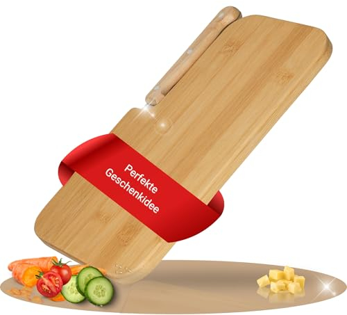Planche à découper en bois « pique-nique » – Planche à petit-déjeuner durable en bambou avec couteau à casse-croûte intégré – Idée cadeau personnalisée pour hommes, femmes, grand-père et enfants (non