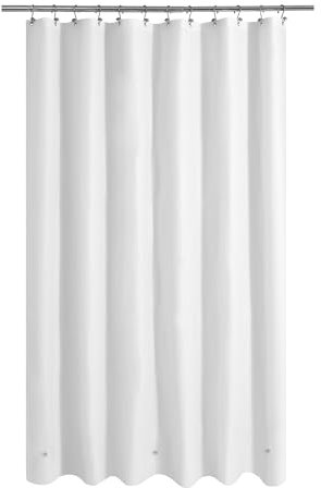 Mrs Awesome Extra langer Duschvorhang mit 3 Magneten, von der Decke bis zum Boden, XL-PEVA-Duschvorhang für Badezimmer, leicht & wasserdicht, 182,9 x 243,8 cm, Weiß