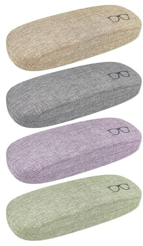 Maxentico Brillenetui(4Pcs), Glasses Sonnenbrillenetui Schutzhülle für Brillen Groß Damen und Herren, Sunglasses Sonnenbrille Schwimmbrillen Etui, Brillenbox Sonnenbrillen Gross Brillenetuis