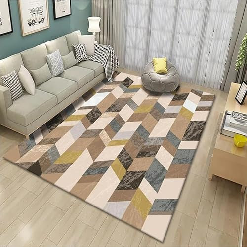 Fußmatte Brauner Senf Gelb Fussmatte Aussen Polyester Fußmatte Außen rutschfest Fussmatte Innen Teppich Wohnzimmer Schmutzfangmatte Verdicken Fußmatte Innen Waschbar Fußabtreter Türmatte 50x80cm