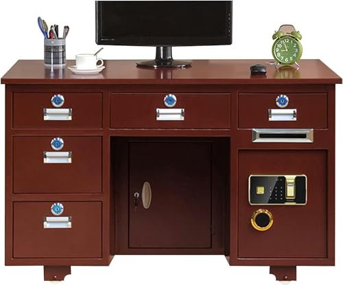 Safes Table Home Fireproof Safe Table,Large-scale Business Office File Storage Cabinets,Steel Electronic Fingerprint Password Lock,With Pulley, Style2-1