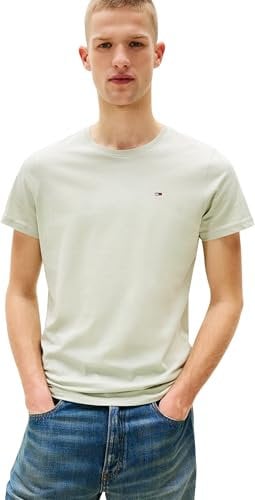 Tommy Jeans Herren TJM Xslim Jersey Tee Dm0dm04411 S/S T-Shirt, Green (Misty Sage), M EU