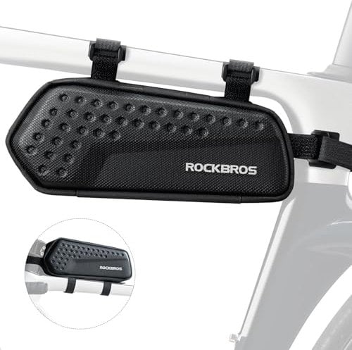 ROCKBROS Rahmentasche für Fahrrad, Lenkertasche Oberrohrtasche Fahrradtasche für MTB Rennrad Gravelbike Schwarz