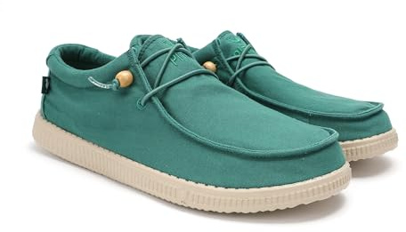 WALK IN PITAS | WP150 WALLABI Washed | Mocassins pour Hommes | Chaussures Bateau | Slipon Loafers | Baskets d'été | Sneakers | Pantoufles d’été | Chaussures de PITAS | Vert 45
