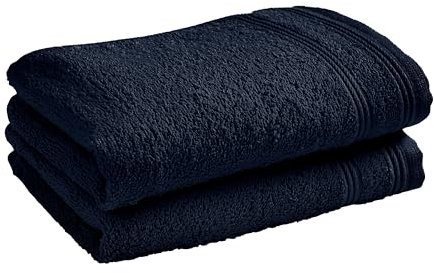 univers decor - Lot De 2 Serviettes invité éponge Spa 30 x 50 cm / 400 GR/m² (Bleu Nuit)