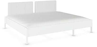 Rauch Möbel Mare, Familienbett, Bett, Mehrpersonenbett, Liegefläche 240x200 cm mit Polster-Kopfteil, für gemeinsames Schlafen mit der Familie, Farbe Weiß, 248x98x209cm