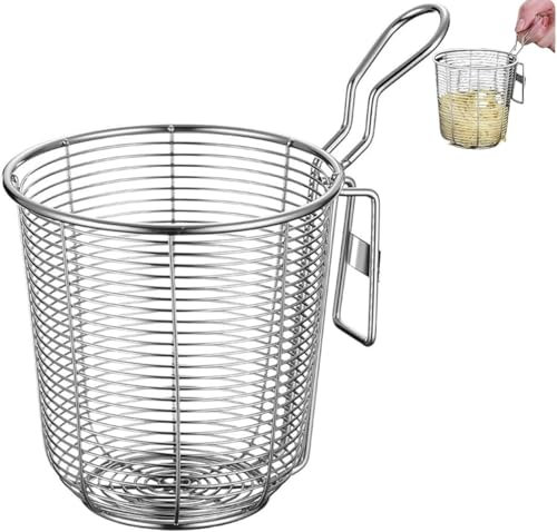 MLordoarf Cestello per Pasta Separati in Acciaio Inox,Scolapasta in Acciaio Inox con Manico,Cuoci Pasta a Scomparti con Divisori,Colino a Maglia Fine per Pentola Calda, per Scolare Pasta e Verdure