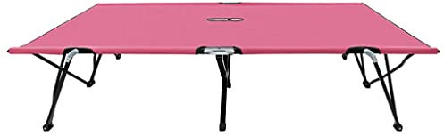 QJBSAVVA Poolliege Campingstuhl Deckchair Liegestuhl Balkon - Doppelliege Klappbar Rosa Stahl für Balkon Terasse Garten Lounge