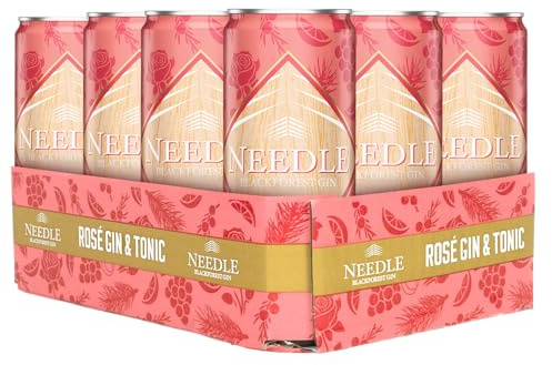 Needle Rosé Gin&Tonic - der fertige G&T aus der Dose mit Needle Rosé Gin (alc. 10% vol) - 12 x 0,33l