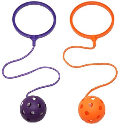 Ankle Skip Ball for Kids, 2 Pack Swing Ball Set for Playground Equipment, Coordination Training and Fitness Exercise, Durable Plastic Skip It Ankle Toy for Outdoor and Indoor Activities