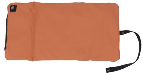 Srliya Beheiztes Sitzkissen, 57 X 30 Cm, 3 Stufen, USB-betrieben, Elektrisches Sitzkissen aus Leder, für Zuhause, Outdoor, Camping, Büro (Khaki)