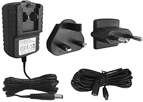 The Big Cheese 9v Universal Mains Adapter and Extension Cable Kit for Mega-Sonic Cat Repeller and Mega-Sonic Fox Repeller, Black