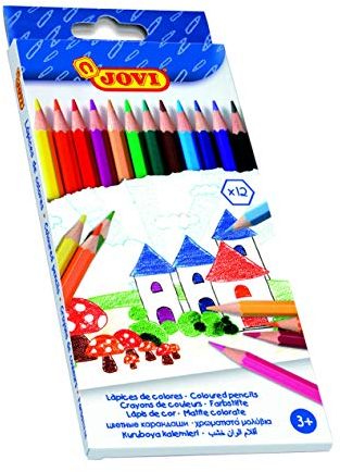 Jovi Buntstifte, 6-kant Form, ab 3 Jahren, bruchsicher, 12 Farben in einer Schachtel