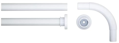 Sealskin Seallux Binario Modulare per Tenda da Doccia, Acciaio Inox, Bianco, 90 x 2,8 x 2,8 cm