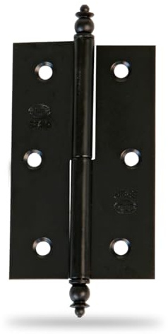 Amig - 2er Pack Möbel-Scharniere - Rechtsöffnung - Schwarzstahl - 70 x 43 x 1,2 mm - Abnehmbar, quadratische Kante und ohne Abschluss