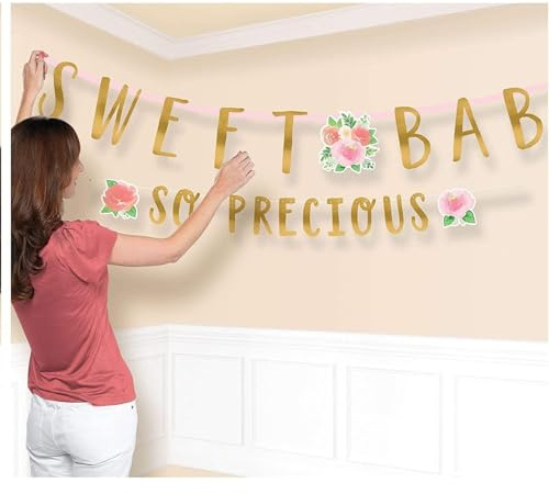 Amscan 120394 - Floral Baby Shower Letter Banner Kit - 2 Pack