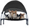 Wiltec Hundebett mit Dach Schwarz 60 x 45 x 16 cm Größe S bis 15 kg Outdoor Katzenliege Haustier Schlafplatz Sonnendach