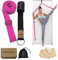 Leg Stretch Strap, Adjustable Leg Stretcher Band w/Door Anchor, Improve Leg Stretching Door Flexibility Trainer, Home Stretching Equipment for Yoga Ballet Dance Cheer Gymnastic Training (rose set)