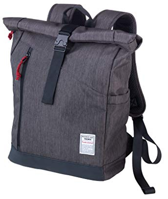 Troika Roll Top Rucksack mit Steckverschluss aus Metall Business Roll Top