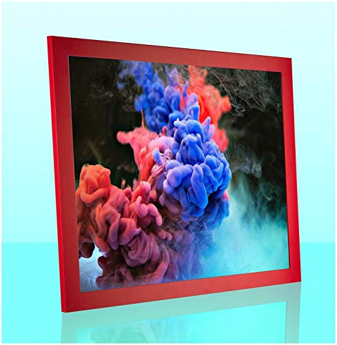 1a Bilderrahmen Orion Rot Knallrot 50 x 70 cm kantig Puzzle modern stabil eckig hochwertig preiswert mit antireflex Kunstglas