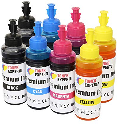 TONER EXPERTE® 8 x 100 ml (2-er Set) Universal Nachfülltinte Ersatz kompatibel mit EPSON LEXMARK Dell RICOH Patronen und CISS System | hohe Qualität
