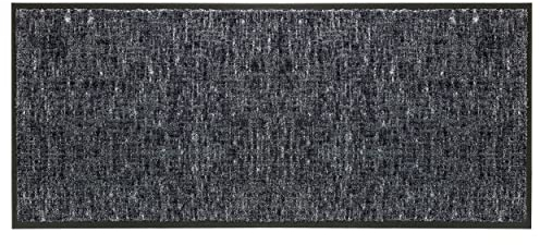 Schöner Wohnen Kollektion Fußmatte innen - Schmutzfangmatte 67x150 cm Gitter grau - rutschfeste Sauberlaufmatte strapazierfähig - Fussmatte Haustür - Türmatte waschbar bei 30°C