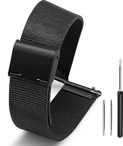 Adallor® Bracelet Montre Connectée 20mm 22mm 18mm 24mm 16mm 14mm 12mm 10mm | Bracelet Montre pour Homme Femme, Bracelets de Montres de Metal avec Outils et Barre à Ressort, Diverses Couleurs