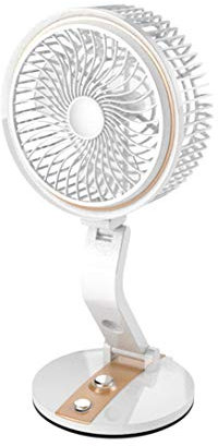 Portable USB Fan, Desk Fan, Pedestal Fans, Height Foldabl Fan with Night Light LED, Stepless Speed Regulation, Handle and Hanging Hole, Super Quiet Fan for Home Outdoor Office Camping,Gold