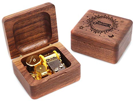 Youtang Pirates of The Caribbean Spieluhr Walnussholz Spieluhr Aufzieh-Gold Mechanismus Geschenk-Box für Weihnachten, Geburtstag, Valentinstag