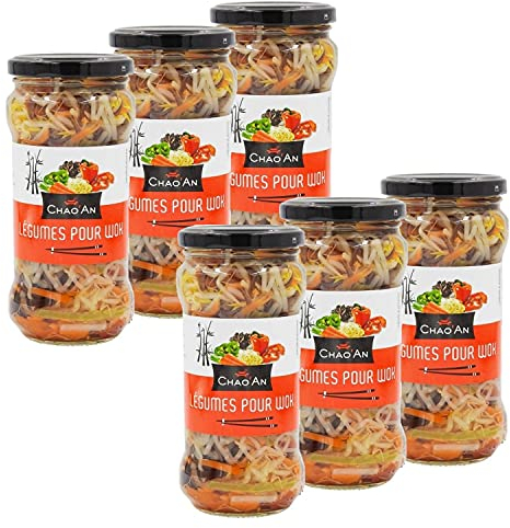 Lot 6x Légumes pour wok - Chao'an - bocal 330g