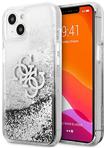 Guess GUHCP13SLG4GSI Hülle für iPhone 13 Mini 5,4 Silber 4G Big Liquid Glitter, Rot