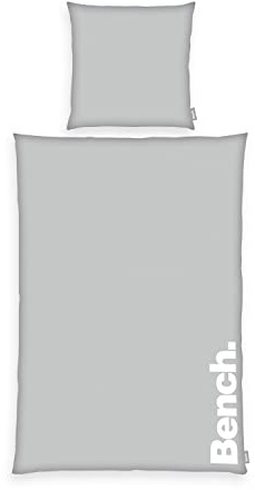 Bench Bettwäsche-Set, Urban Grey,Kopfkissenbezug ca. 70x90 cm, Bettbezug ca. 140x200 cm, Mit leichtläufigem Markenreißverschluss, 100 % Baumwolle, Farbe: Grau/Weiß, Art.Nr.: 4412601077