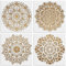 MWOOT 4 Stück Groß Mandala Schablonen Stencils Kit, Wiederverwendbares DIY Malerei Vorlage Zubehör, Blume Handwerk Schablone zum Malen an der Wand Boden Segeltuch Kissen Dekoration (30x30CM)