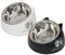 Cat Food & Accessories Kit - Raised Bowls for Cats & Kittens (Black + White)