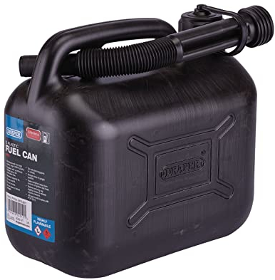 Draper 09053 Bidon de carburant en plastique, 5 L, noir