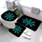 AOLIGL Badezimmermatte Set Hellblaue Wikingersymbole 3D Drucken Wikinger Magischer Runenkompass Teppich Badezimmer Badgarnitur 3teilig Mikrofaser Bath mat U-förmigen Contour Matte- WC Vorleger 40 x60