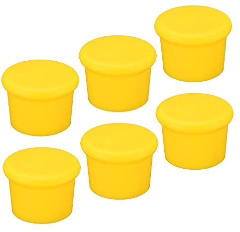 sourcing map Paket von 6 Silikon Flaschendeckel 26mm/1.02 Unkaputtbar Stopfen Siegel Gelb