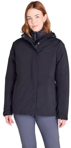 Mountain Warehouse Alaskan Womens 3 in 1 Short Jacket | Ladies Waterproof & Adjustable Raincoat with Hood, Detachable Inner Coat & Taped Seams for Comfort, For Wet Weather & Winter