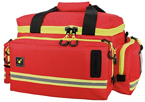 tee-uu MUC-M Notfalltasche rot | Erste-Hilfe Tasche | Rettungstasche | groß dimensioniert | 16,5 Liter Hauptfach | bewährte Qualität | Schultertragegurt | gepolstert | Handschuh-Spender