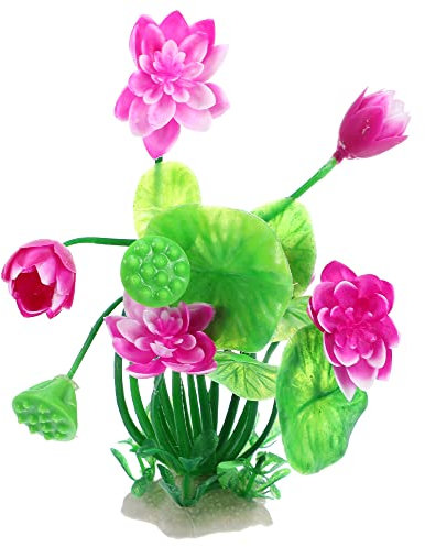 VOCOSTE 1pcs Fish Tank Aquarium Decorations Plants, White Purple 8.27