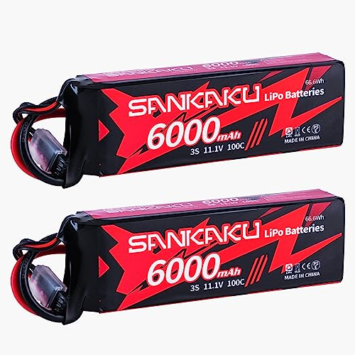 SANKAKU 100C 11,1V Lipo Akku 3S 6000mAh RC Batterien Soft Pack mit Deans T Stecker für RC Buggy Fahrzeuge Auto LKW Tank Boot RC Hobby 2 Stück