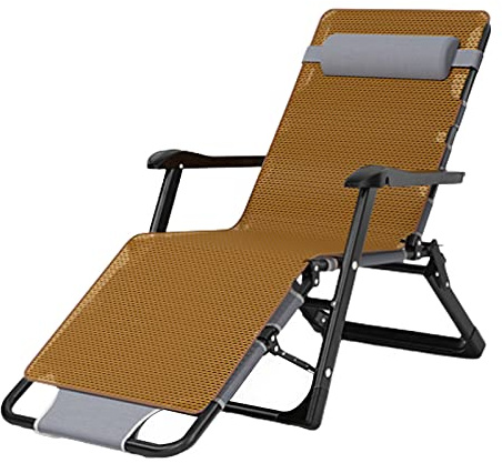 Chaiselongue Freizeit-Liege im Freien Gartenliegen und Liegen Sonnenliegen Liegen Liegen Liege Büro Klappbett Nap Beinstütze. Kühles und atmungsaktives Material. Mehrfachwinkelverstellung ( Color : Co