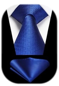 HISDERN Corbatas Azul Hombre Modernas Corbata y Pañuelo de Boda Conjunto Corbatas de Business