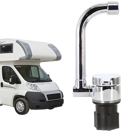 Moxeupon Robinets de Cuisine pour Camping-Car - Robinet d'eau antirouille chromé Poli avec Construction en Laiton - Systèmes d'eau Douce pour Camping-Cars pour hangars à Bateaux, caravanes