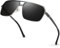 Bircenpro Polarisierte Sonnenbrille for Herren klassische - 100% UV Schutz Retro Schwarz Sonnenbrillen Polarisiert for Männer zum Fahren und Angeln (B-Gunmetal Frame Black Lens)