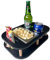 Bohoff Mini Couchbar - 1 Snackschale, Organizer Flaschenhalter - Snackbox Sofa Butler Couch Butler Serviertablett Sofatablett - Version 2024 (Anthrazit)