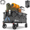 Sekey 200L Folding Festival Trolley with All-Terrain Wheels and Brake, Heavy-Duty Cart Loadable up to 150KG (330LBS), Patented Four-Directional Foldable Design, Wagon for Beach Camping Outdoor, Grey